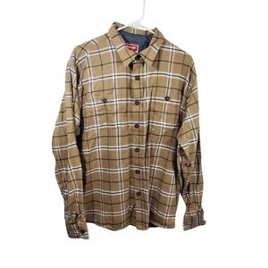 Wrangler Plaid Button Down Long Sleeve Shirt Menswear Casual Workwear XL